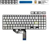  Bàn phím Asus A515 NSK-W45BU-US US Phím bạc Chữ đen Đèn & A515E A515EA (ORG +) 