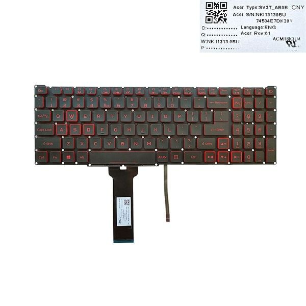  Bàn phím Acer Nitro AN515 54 SV3T_AB0B LG05P_N90BRL US Phím đen Chữ đỏ Đèn Cáp 28 chân Số & AN715 51 (ORG +) 