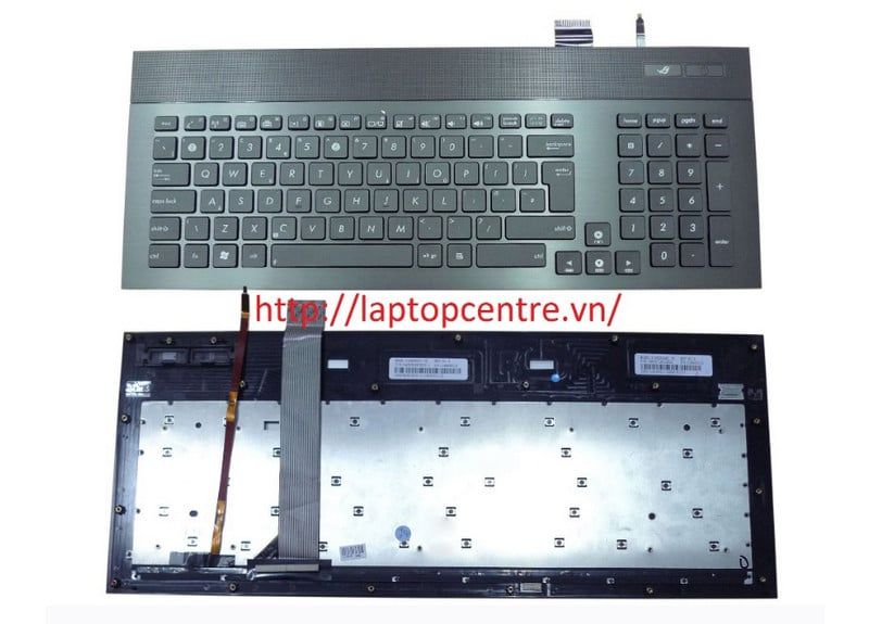  Bàn phím Asus G74 Song ngữ EU Phím đen Chữ trắng Đèn Số Kèm khung & G74SX (ORG +) 