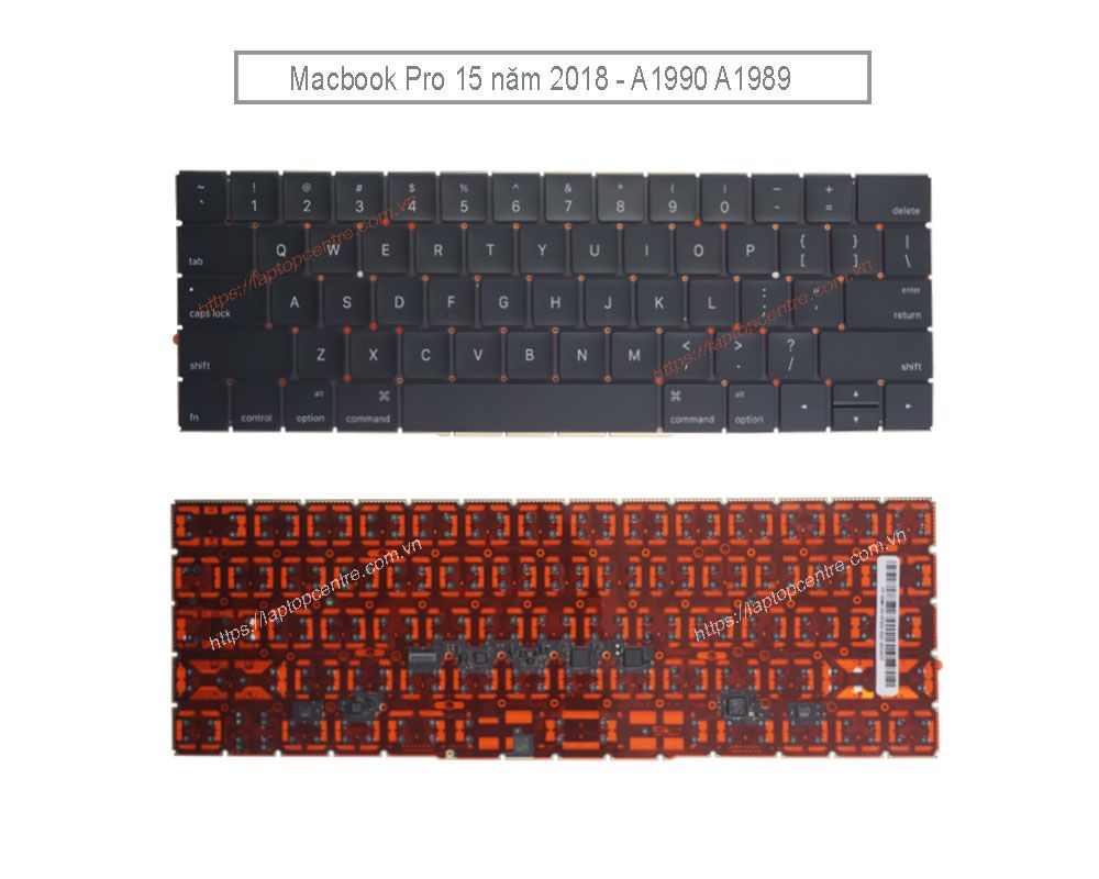  Bàn phím Macbook Pro 13 A1990 2018 US Phím đen Chữ trắng Không khung & A1989 A1932 (ORG +) 