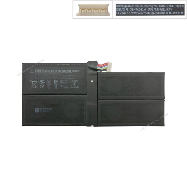  Pin Microsoft Surface Pro 7 1866 G3HTA061H 7,57V 43,2Wh 5707mAh 6cell (ORG +) 