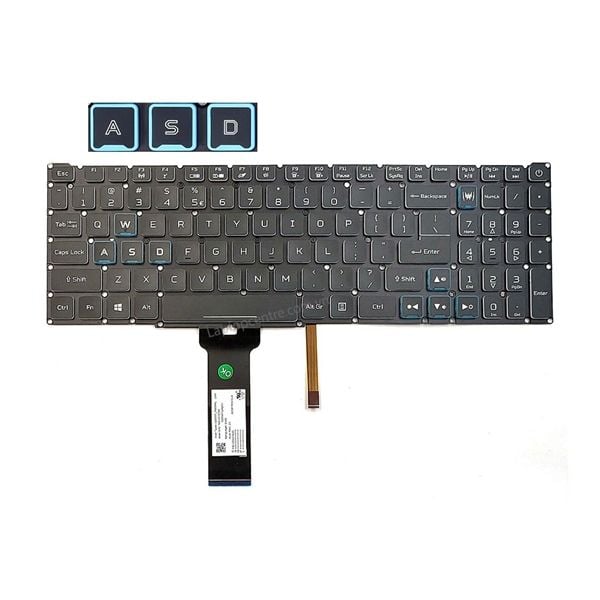  Bàn phím Acer Nitro AN515 54 4B+NJTP03.021 US Phím đen Chữ xanh dương Đèn RGB Cáp 28 chân Số & AN715 51 (ORG +) 
