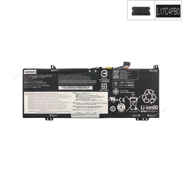  Pin Lenovo IdeaPad 530S 14 IKB L17C4PB0 7,68V 45Wh 5859mAh 9cell & Flex 6 14IKB (ORG +) 