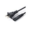  Dây nguồn laptop 2 chân chuẩn số 8 US dài 1,8m-2m màu đen dây dẹt (ORG +) 