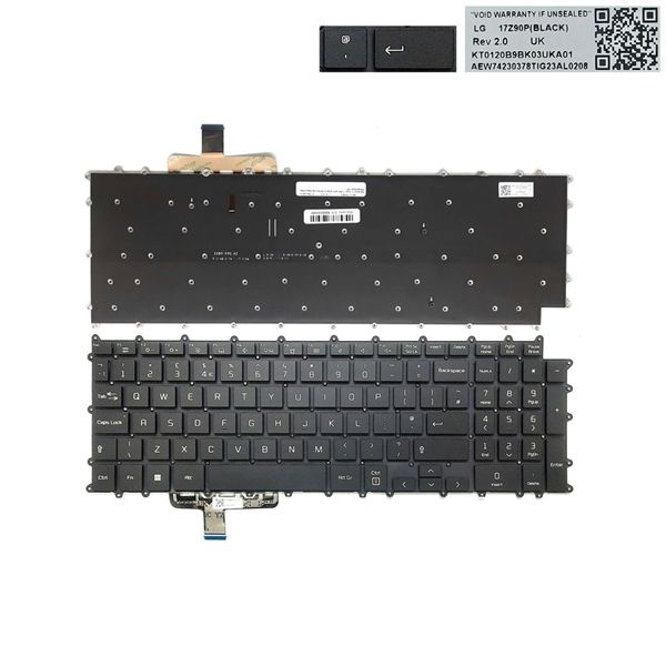  Bàn phím LG Gram 17Z90P AEW74230312 UK Đen Chữ trắng Số Đèn Không khung (ORG +) 