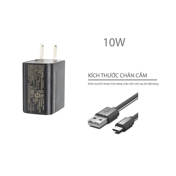  Sạc LG 10W 5V 2A chân USB 2.0 ra Micro USB B hình vuông nhỏ kèm cáp & Chicony 10W Dell 10W Asus 10W (ORG +) 