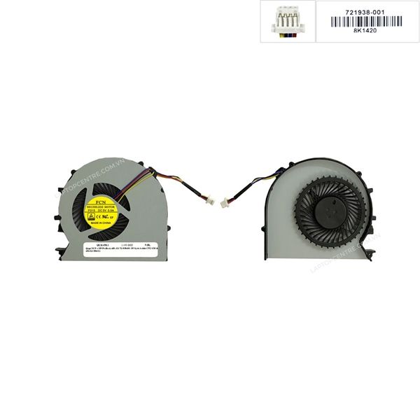  Quạt HP ProBook 450 G1 721938-001 5V 0,4A 4 chân CPU GM & 450 G0 550 G1 (HCP +) 