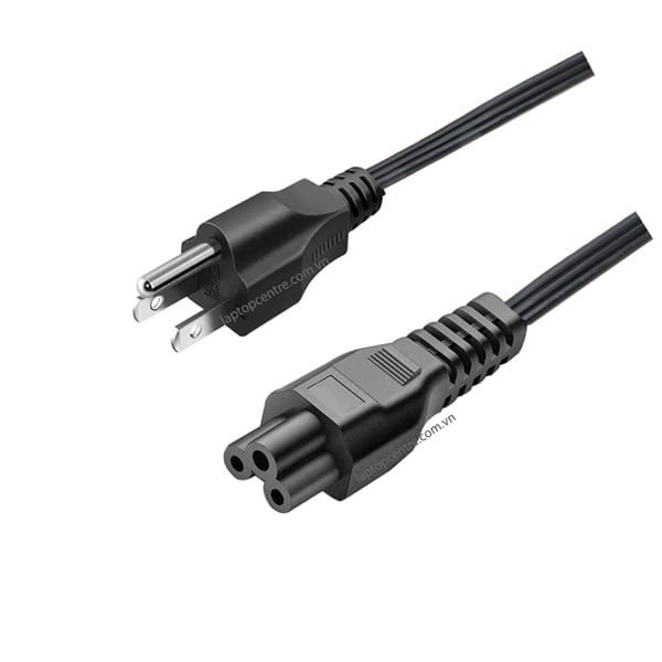  Dây nguồn 3 chân tròn chuẩn C5 US dài 0,8m-1m màu đen dây dẹt (ORG +) 