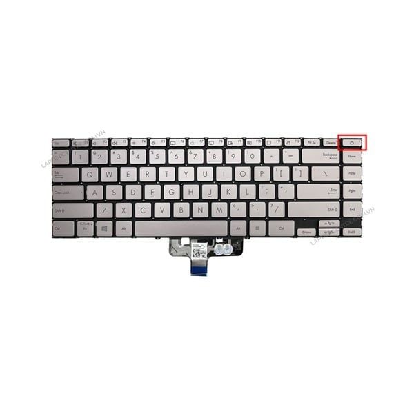  Bàn phím Asus ZenBook Q408 SN5024B US Phím bạc Chữ đen Đèn Không khung Nút nguồn (ORG +) 