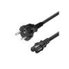  Dây nguồn 3 chân dẹt chuẩn C13.3 EU dài 1.5m màu đen dây tròn dùng cho PC (ORG +) 