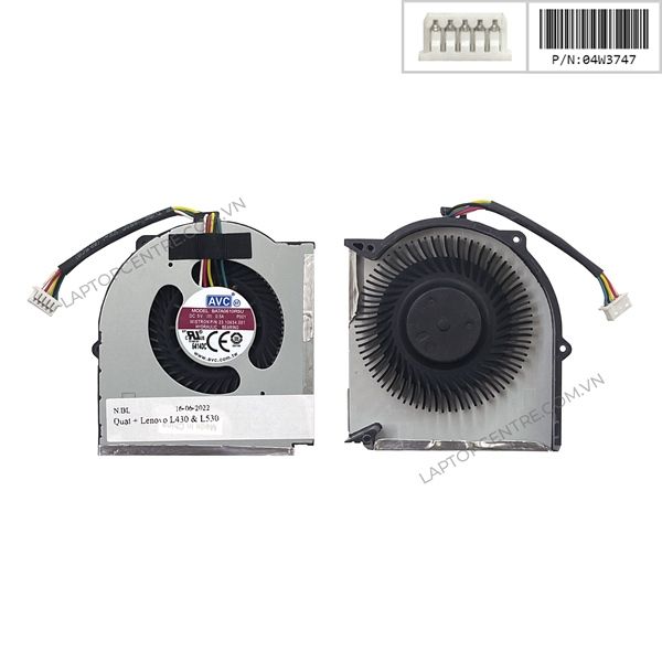 Quạt Lenovo Thinkpad L430 04W3747 5V 0,5A 5 chân CPU & L530 (HCP +) 