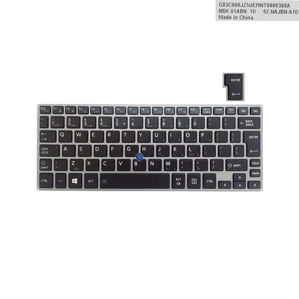  Bàn phím Toshiba Portege Z30B UI Phím đen Chữ trắng Đèn Cáp dài Kèm khung Chuột & Z30A R645 (ORG +) 