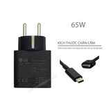  Sạc LG 65W 3.25A 20V LP65WGC20P-EK B chân USB C Vuông màu Đen Kèm dây USB C (ORG +) 