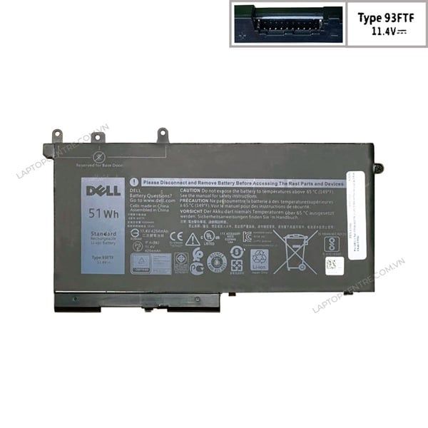  Pin Dell Latitude E5280 93FTF 11,4V 51Wh 4474mAh 6cell & E5290 E5480 E5580 (ORG +) 