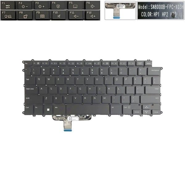  Bàn phím LG Gram 14ZD90P US 831-00882-00A Đen Chữ trắng Đèn & 14Z90R 14T90P AEW74230112T (ORG +) 