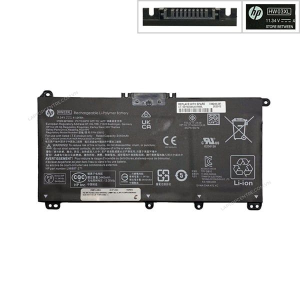  Pin HP Pavilion 15 EG HW03XL L96887-421 11,34V 41,04Wh 3619mAh 3cell Cắm trong & 15 EH (ORG +) 