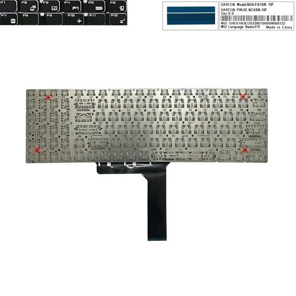  Bàn phím MSI GS Stealth GS70 US Phím đen Chữ trắng Đèn Số Không khung & GE62 GS60 GS72 GE72 (ORG +) 