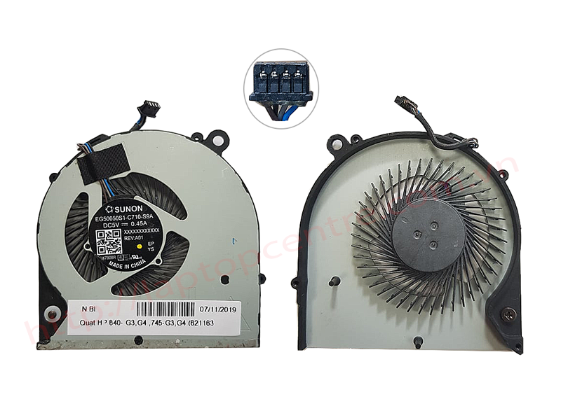  Quạt HP Elitebook 840 G3 821163-001 5V 0,5A 4 chân CPU & 840 G4 745 G3 745 G4 (ORG +) 