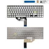  Bàn phím Asus A515 NSK-W45BU-US US Phím bạc Chữ đen Đèn & A515E A515EA (ORG +) 