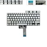  Bàn phím Asus VivoBook X409 0KNB0-260JUS00 US Phím bạc Chữ đen Nút nguồn Không khung & Y4200F Y4200 R423 X415 002L18M33LHC01 (ORG +) 