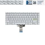  Bàn phím Asus VivoBook X421 NSK-W30LN-US US Phím bạc Chữ đen Đèn Nút nguồn Không khung Nút Enter viền xanh & M433 E410 E410M A415 (ORG +) 