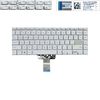 Bàn phím Asus VivoBook X421 NSK-W30LN-US US Phím bạc Chữ đen Đèn Nút nguồn Không khung Nút Enter viền xanh & M433 E410 E410M A415 (ORG +) 