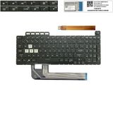 Bàn phím Asus Tuf Gaming F15 FX506 AEBKXU00010 US Phím đen Chữ trắng Đèn RGB & Tuf FX506U FA506 FX506 FX506H FX506HC FX506L FX506LH FX506L (ORG +) 