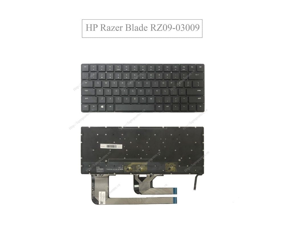  Bàn phím HP Razer Blade RZ09 03009 12461350-00 US Phím đen Chữ trắng Xuyên đèn (ORG +) 