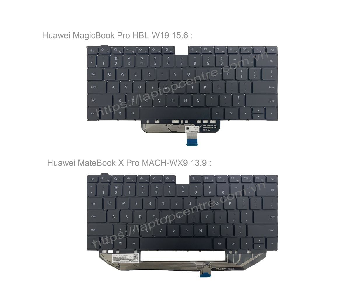  Bàn phím Huawei MagicBook 15 HBL W19 US Phím đen Chữ trắng Đèn (ORG +) 