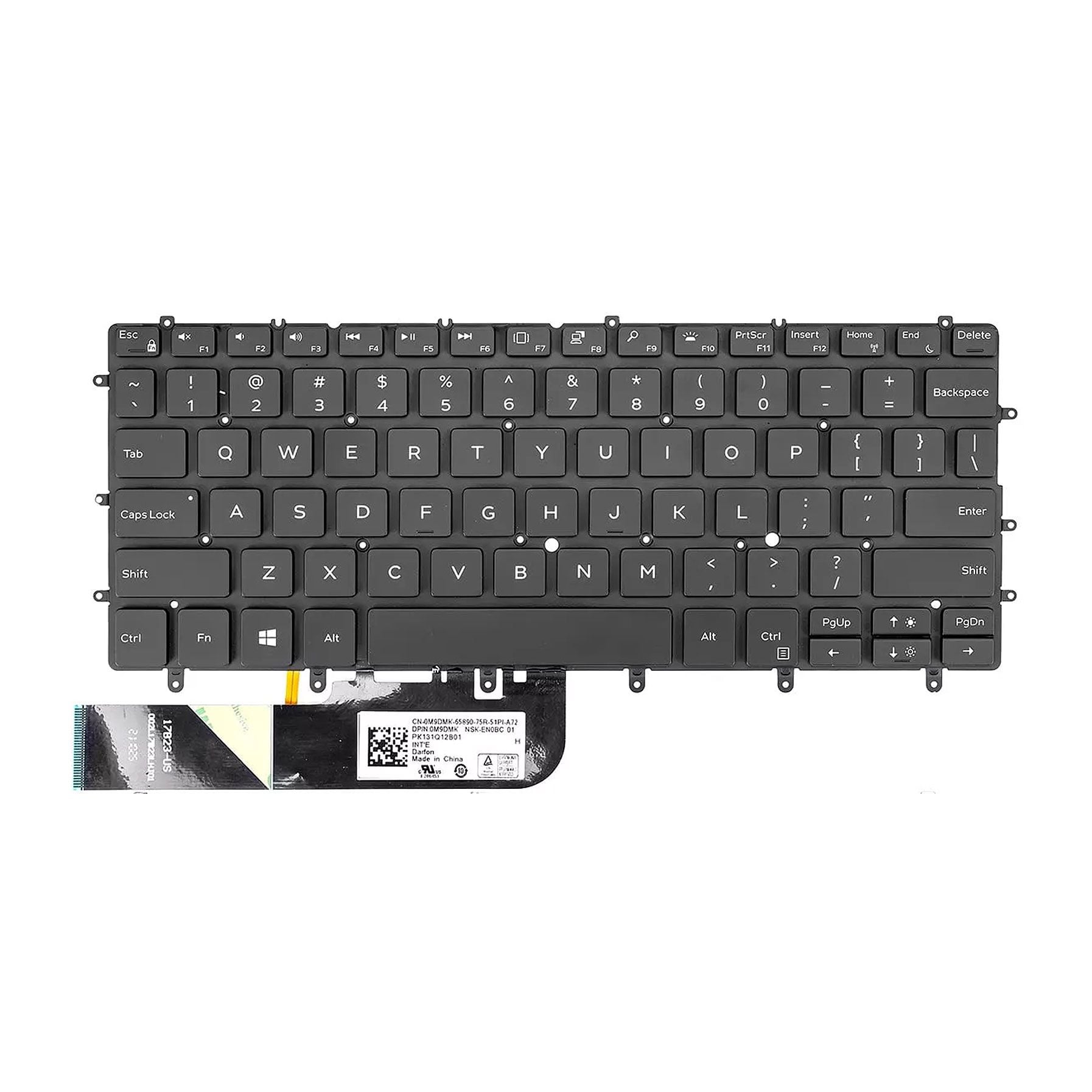  Bàn phím Dell XPS 13 9350 US 07DT14 Phím đen Chữ trắng Đèn & 9343 7347 7548 (ORG +) 