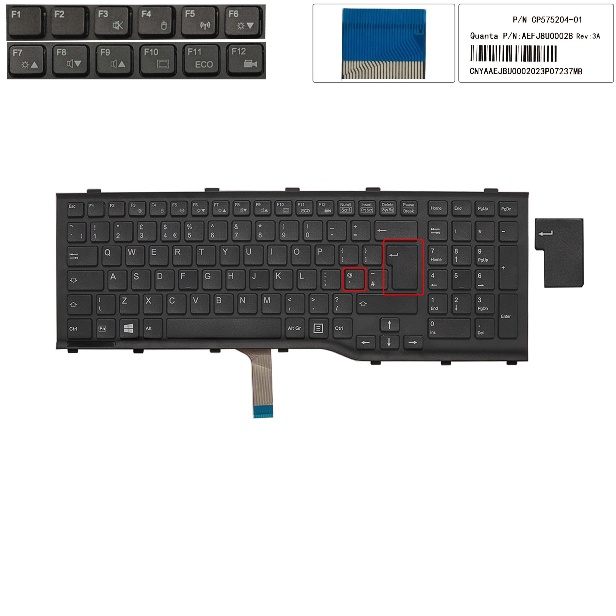  Bàn phím Fujitsu Lifebook AH532 UK Phím đen Chữ trắng Số Kèm khung & A532 N532 NH532 (ORG +) 
