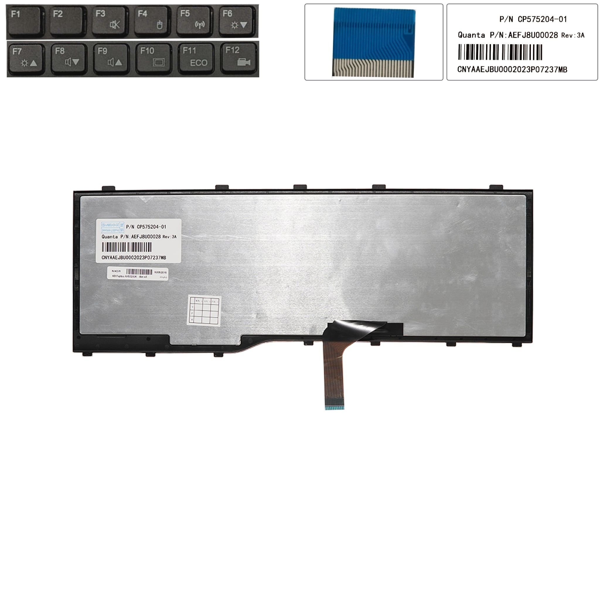  Bàn phím Fujitsu Lifebook AH532 UK Phím đen Chữ trắng Số Kèm khung & A532 N532 NH532 (ORG +) 