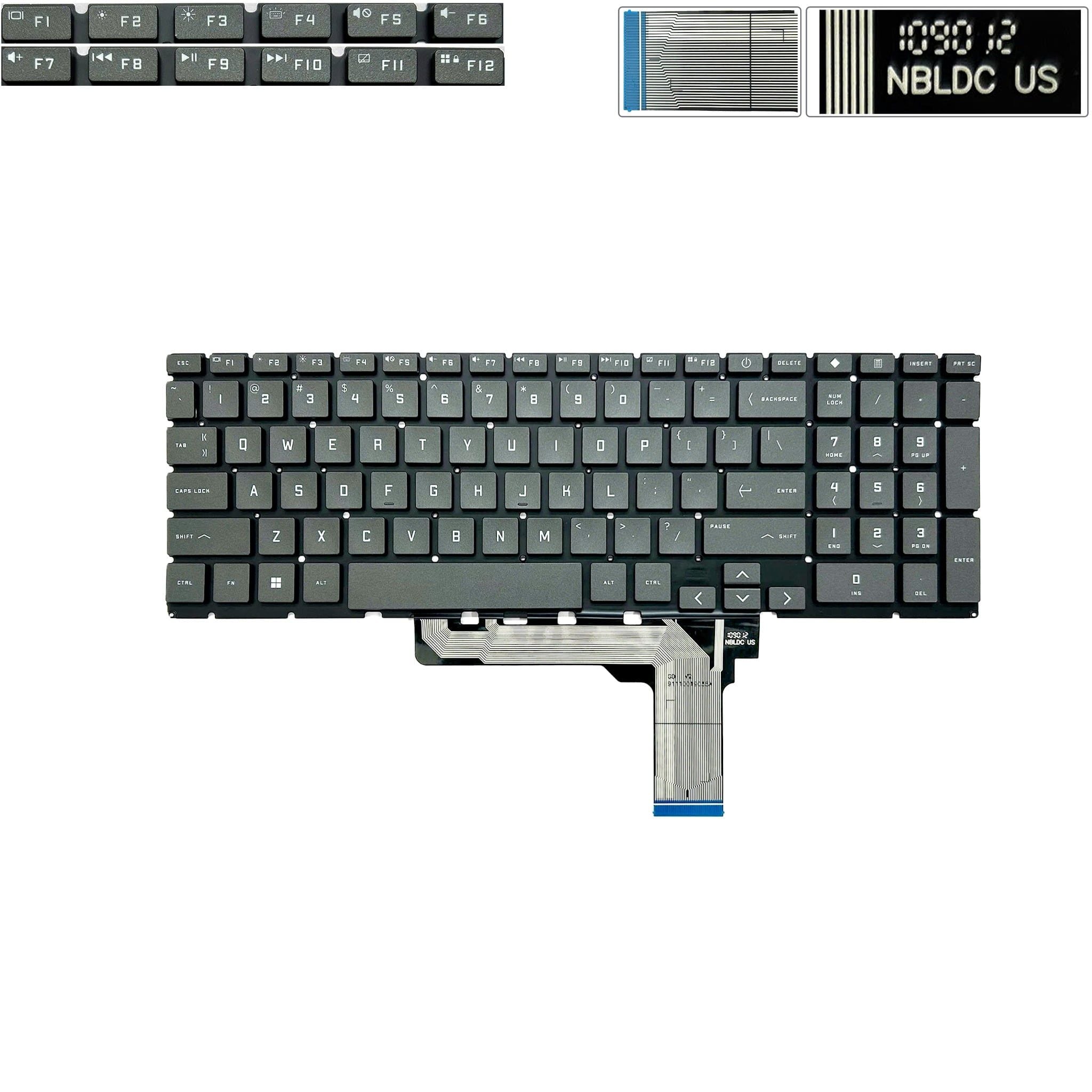  Bàn phím HP Victus 15 FA NBLDC US Phím ghi đậm Chữ trắng Xuyên đèn Số Không khung & 15 FB 16D 16E 16T 16R SN10PQB5A (ORG +) 