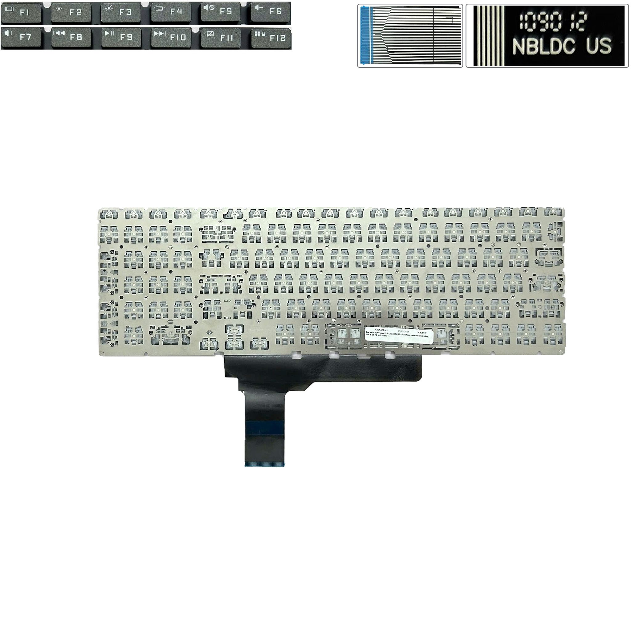  Bàn phím HP Victus 15 FA NBLDC US Phím ghi đậm Chữ trắng Xuyên đèn Số Không khung & 15 FB 16D 16E 16T 16R SN10PQB5A (ORG +) 