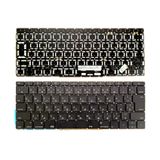  Bàn phím Macbook Pro Retina 13 A1708 EMC 2978 Song ngữ Nhật Phím đen Chữ trắng Đèn Nút nguồn Không khung năm 2016 2017 & EMC 3164 MLL42 MPXQ (ORG +) 