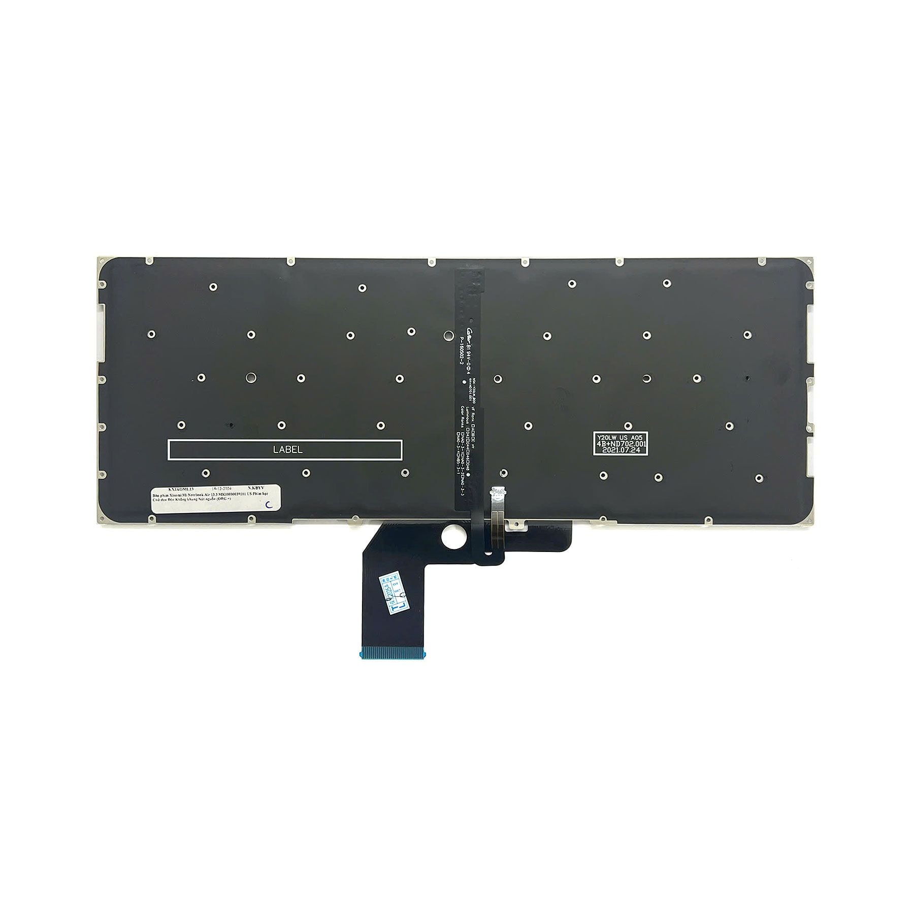 Bàn phím Xiaomi Mi Notebook Air 13 MK10000039161 US Phím bạc Chữ đen Đèn Không khung Nút nguồn (ORG +) 