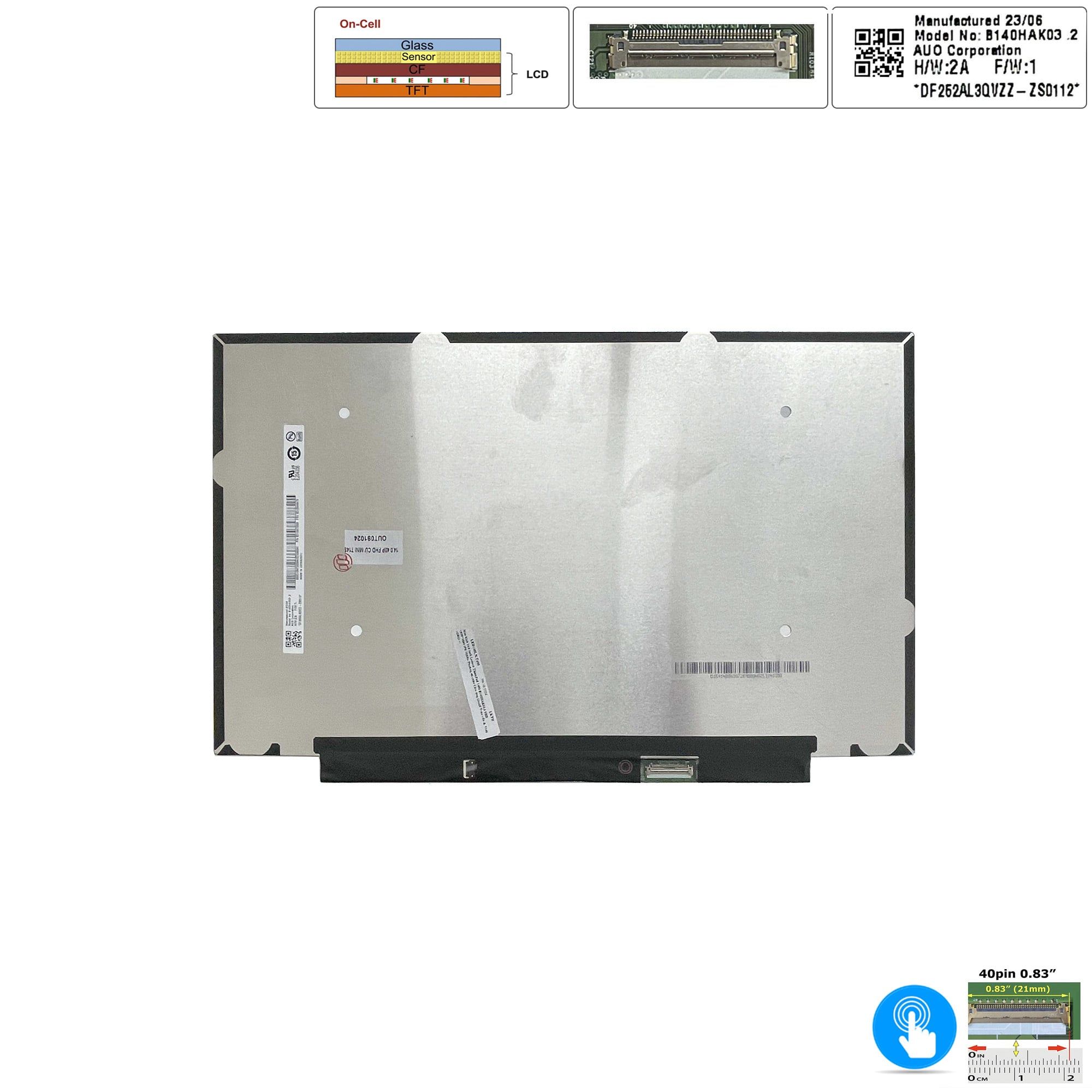  Màn hình 14.0 Lenovo ThinkPad T14 Gen 2 B140HAK03.2 FHD 1920x1080 60Hz Thường 40 chân nhỏ Cảm ứng Oncell Tràn viền Không ốc & Thinkpad T14S Gen 2 gen 1 T490 T490S  X1 Gen 6 gen 7 gen 8 IdeaPad S340 14IWL B140HAK02.6 SD10W73326 FRU: 5D10V82345 (ORG +) 