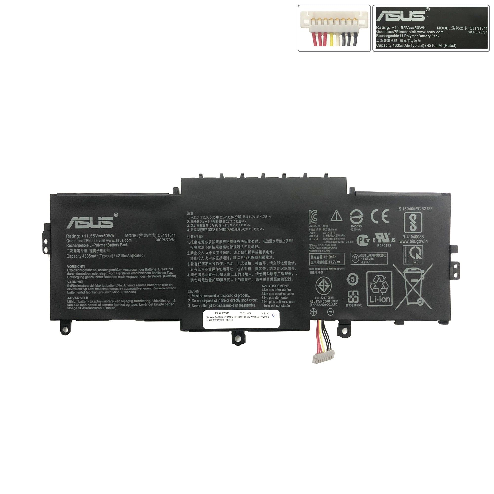  Pin Asus ZenBook UX433FX C31N1811 11,55V 50Wh & UX433FN U4300FN U4300FA (ORG +) 
