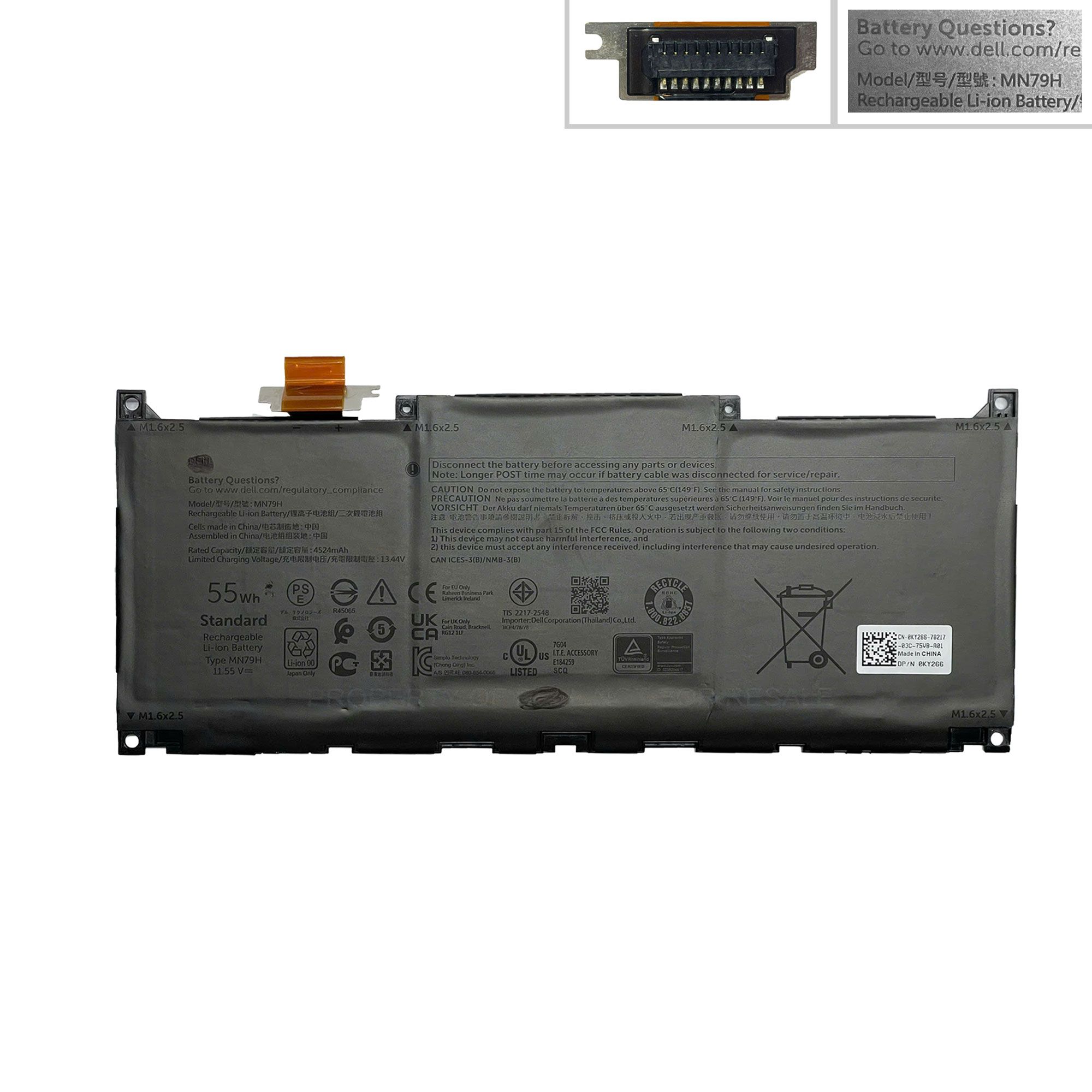  Pin Dell XPS 9320 MN79H 11,55V 55Wh 4762mAh (ORG +) 