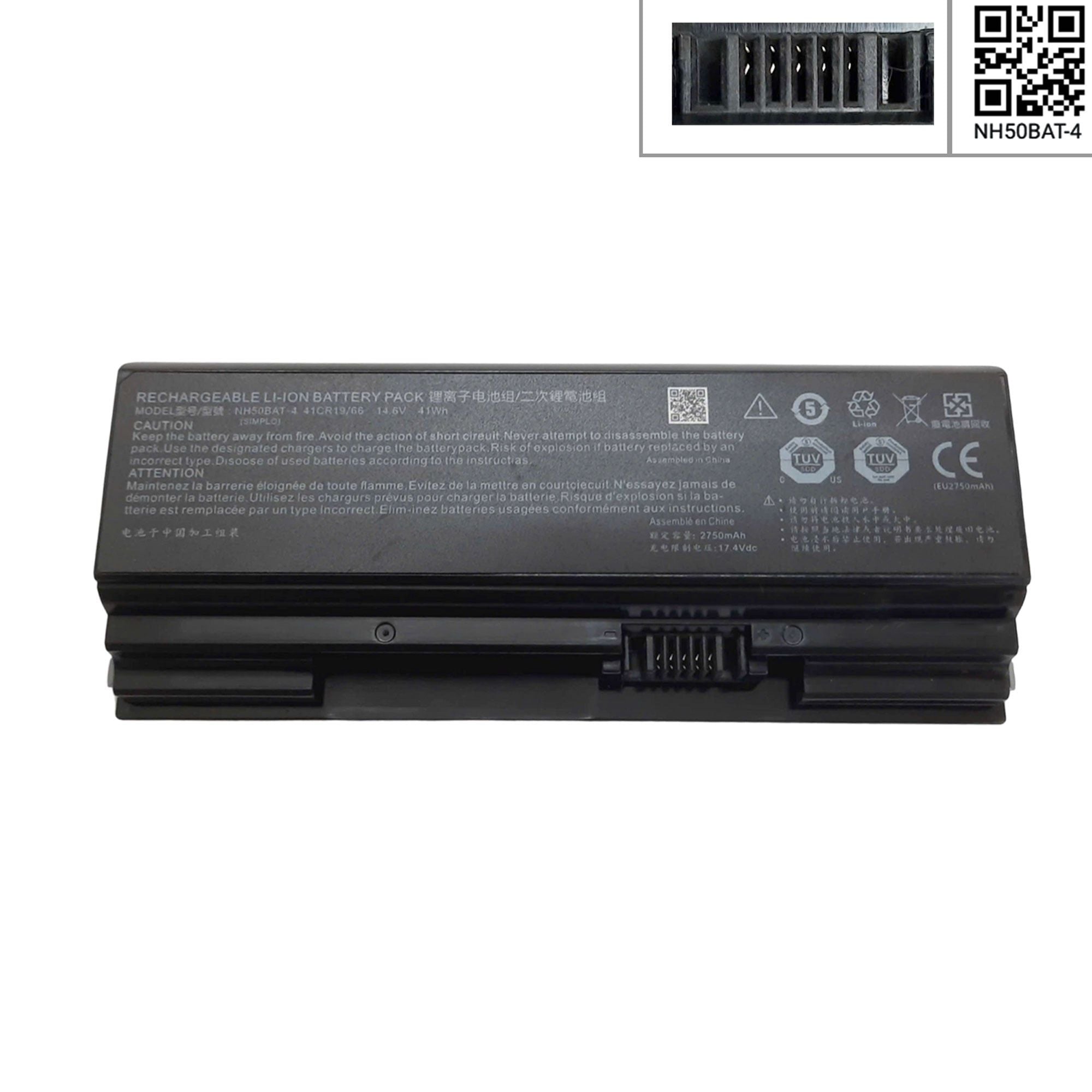  Pin Gigabyte G5 GD NH50BAT-4 14,6V 2750mAh 41wH cắm ngoài & G5-MD G5-KC Hasse Z7M, Clevo NH70 NH50 NH55 (ORG +) 