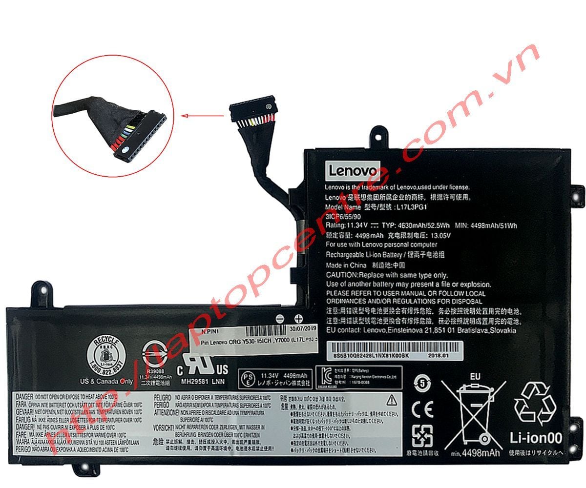  Pin Lenovo Legion Y530 15ICH L17L3PG1 11,34V 52,5Wh 4630mAh 6cell & Y740 Y740 17ICH Y730 (ORG +) 