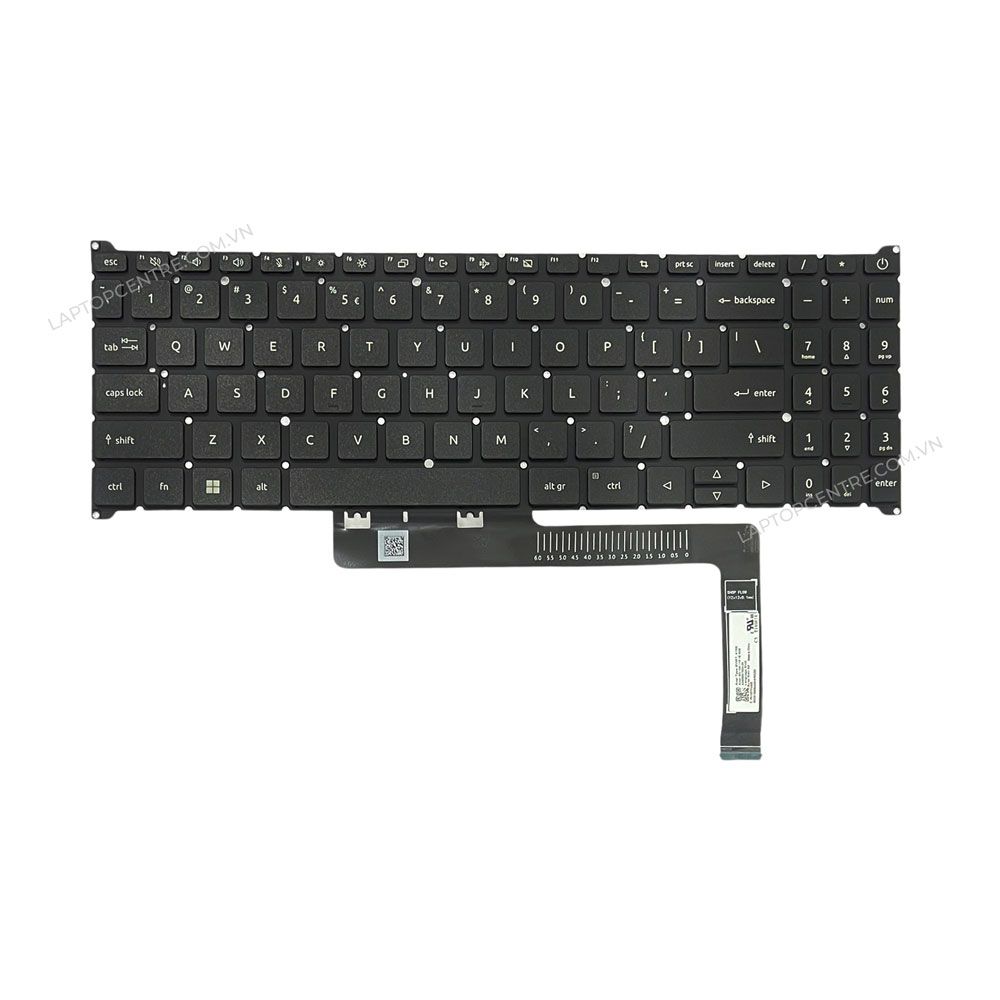  Bàn phím Acer Aspire A315 59 PK133TY4A00 US Đen Chữ trắng Số Nút nguồn Không khung & A315 24P A315 24PT A315 51 (ORG +) 