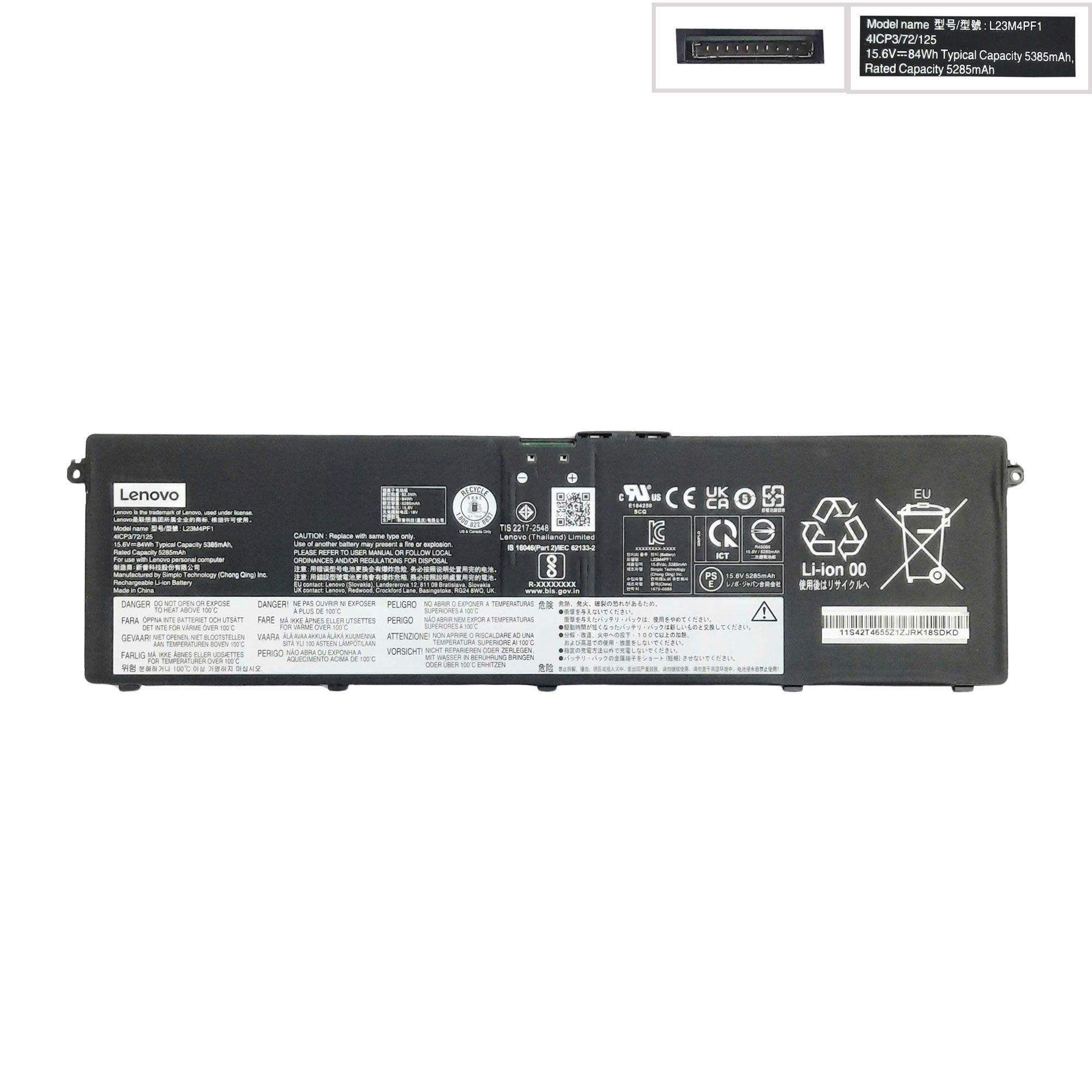  Pin Lenovo ldeaPad Pro 5 14lMH9 Type 83D2 L23N4PF1 15,6V 84Wh 5385mAh 4 cell & 5 14AHP9 5 14AHP9 5 16AHP9 Yoga Pro 9-16IMH9 (ORG +) 
