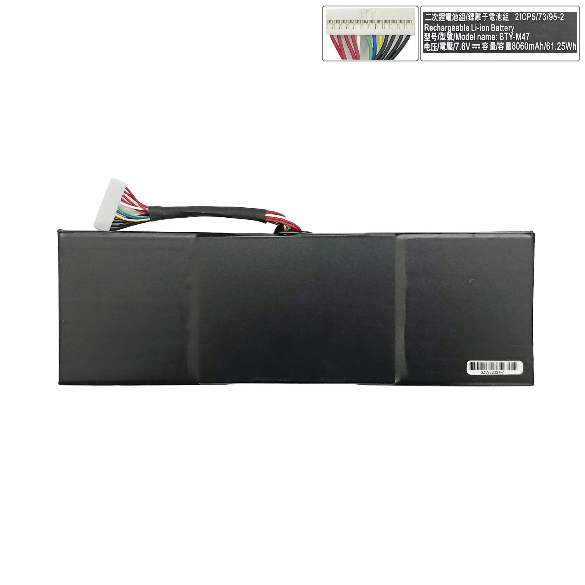  Pin MSI GS43 BTY-M47 61,25Wh 7,6V 8059mAh 9cell & MSI GS40 6QD 6QE GS43VR 7RE 6RE MS-14A3 (ORG +) 