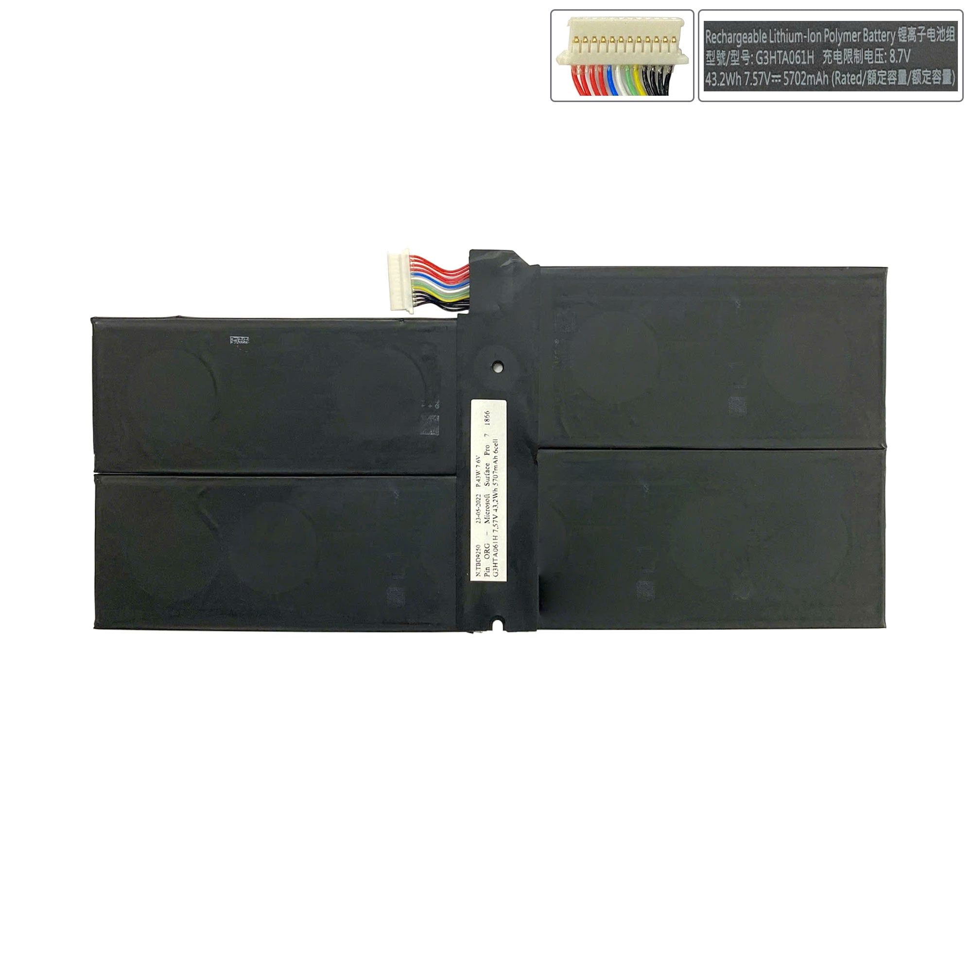  Pin Microsoft Surface Pro 7 1866 G3HTA061H 7,57V 43,2Wh 5707mAh 6cell (ORG +) 