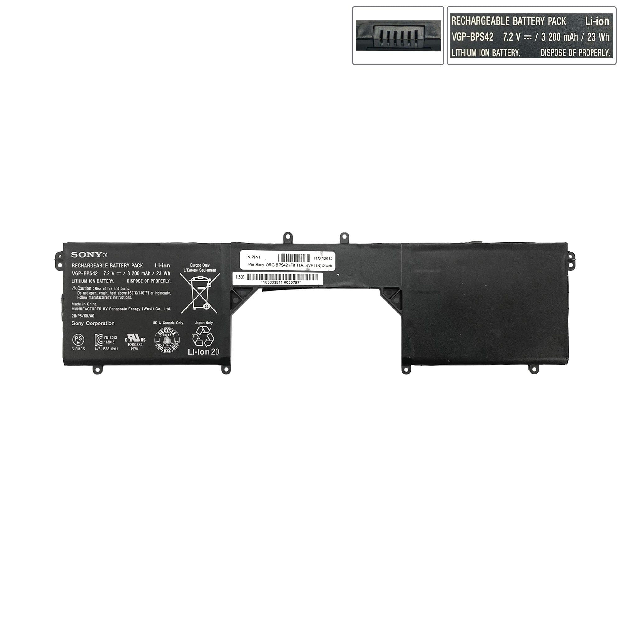  Pin Sony Fit 11A BPS42 7,2V 23Wh 3194mAh 3cell & SVF11N (ORG +) 