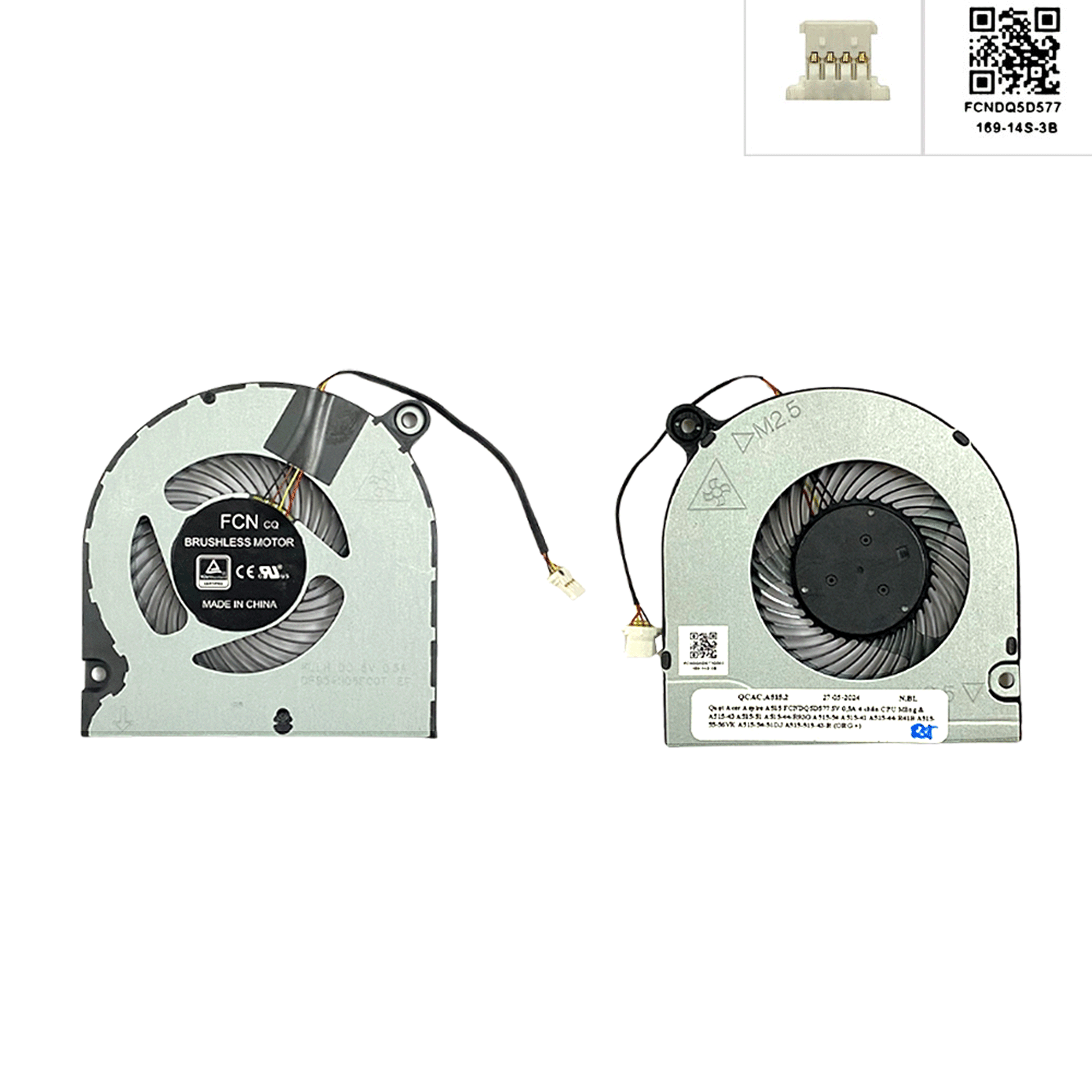  Quạt Acer Aspire A515 FCNDQ5D577 5V 0,5A 4 chân CPU Mỏng & A515 43 A515 51 A515 44 R93G A515 54 A515 41 A515 44 R41B A515 55 56VK A515 54 51DJ A515 515 43 R V15 ANV15-51 (ORG +) 