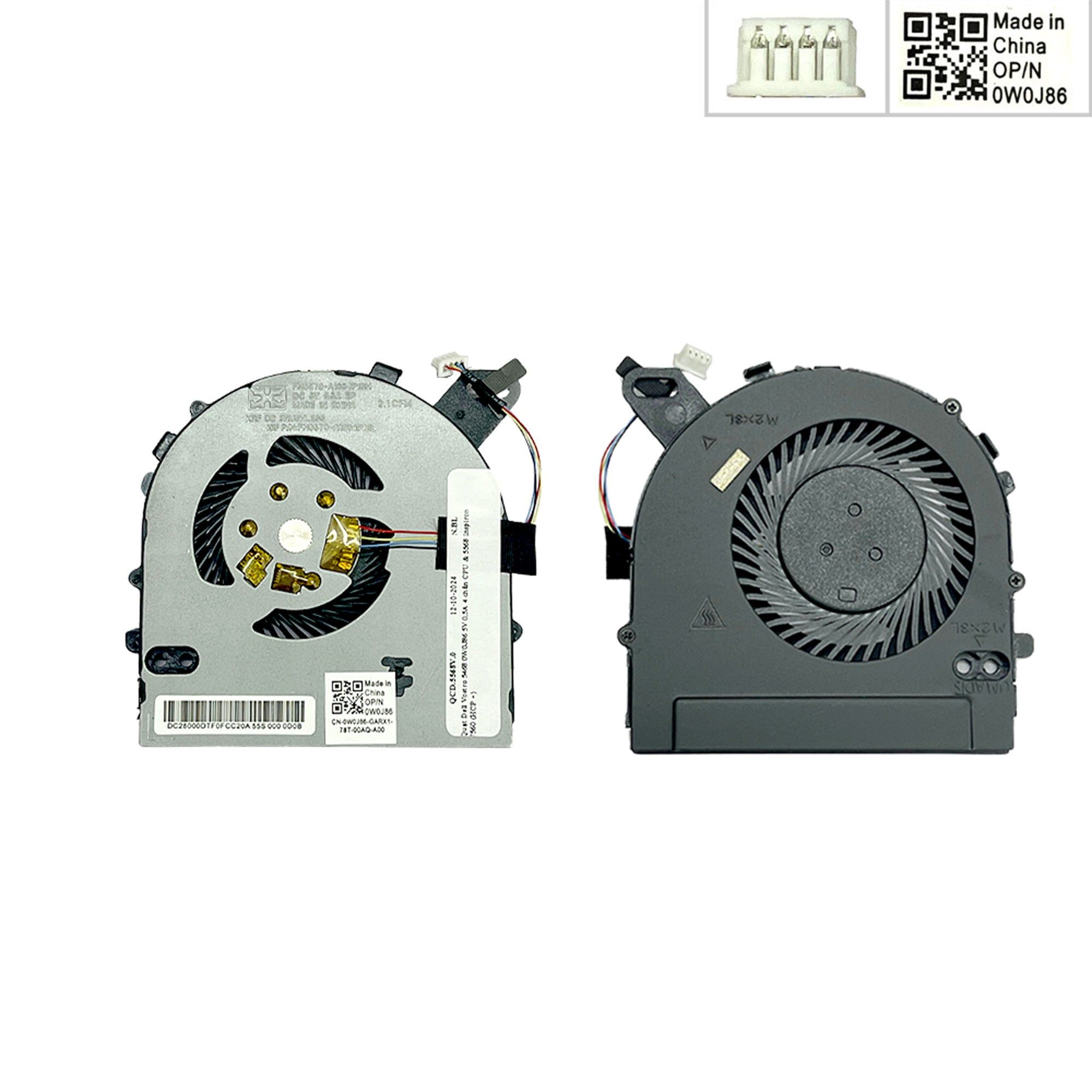  Quạt Dell Vostro 5468 0W0J86 5V 0,5A 4 chân CPU & 5568 Inspiron 7560 (HCP +) 