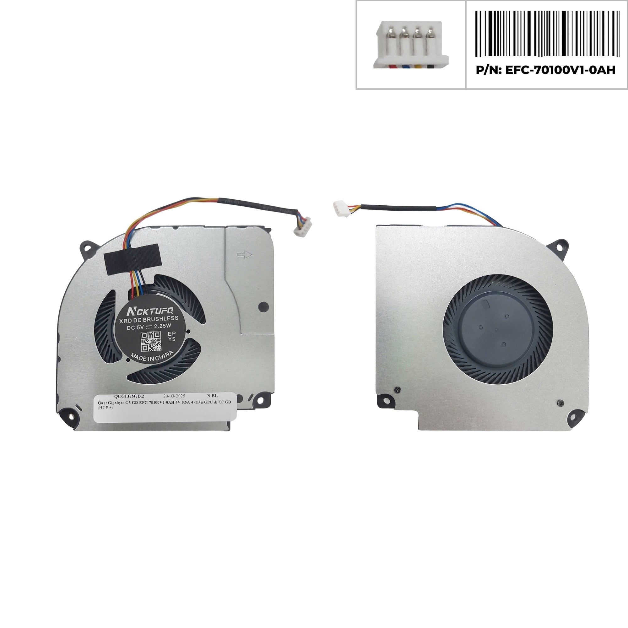  Quạt Gigabyte G5 GD EFC-70100V1-0AH 5V 0.5A 4 chân GPU & G7 GD (HCP +) 