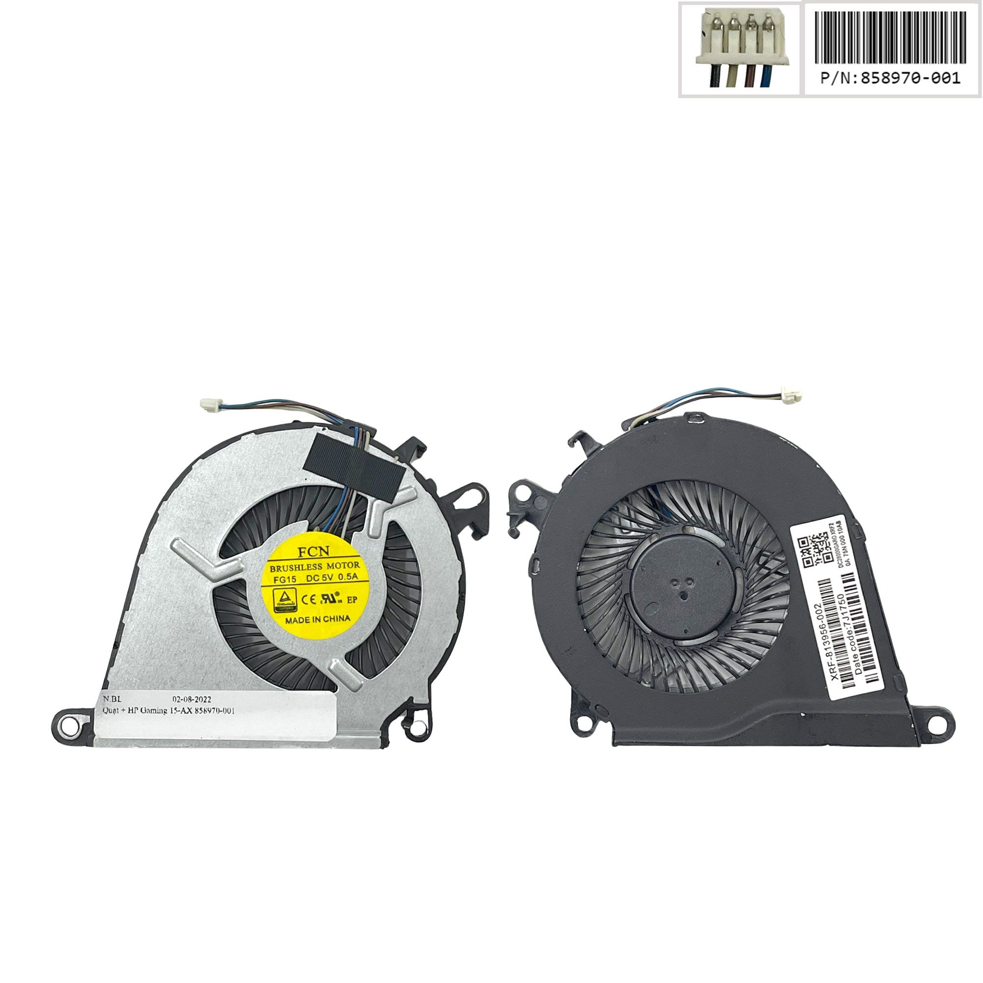  Quạt HP Omen 15 AX 858970-001 5V 0,5A 4 chân CPU & 15 AX000 Pavilion 15 BC 15 BC000 (ORG +) 